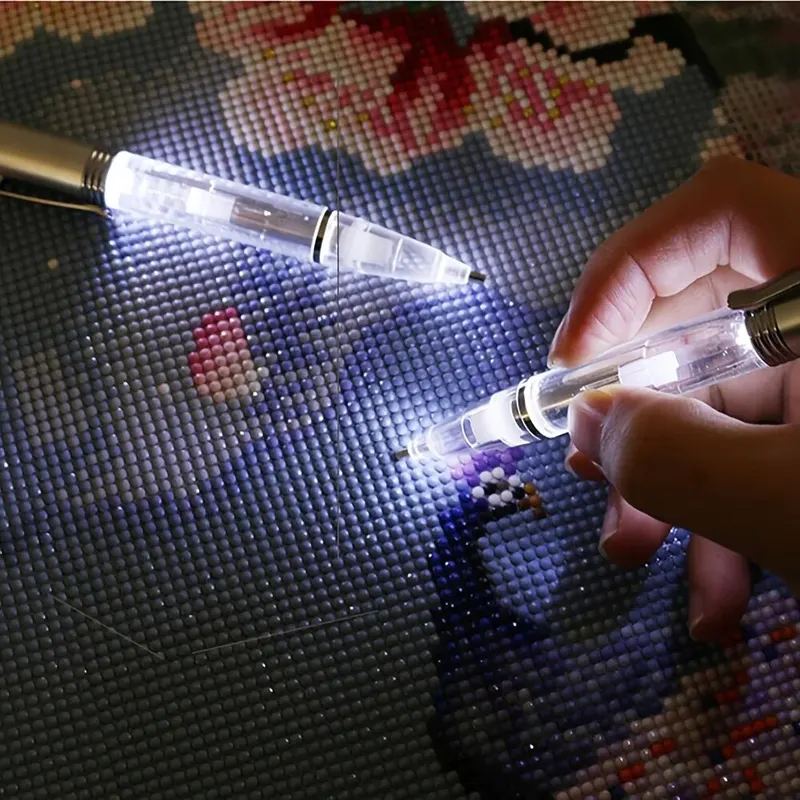 Embroidery Embellishments - LED 라이트 다이아몬드 페인팅 펜 1개,