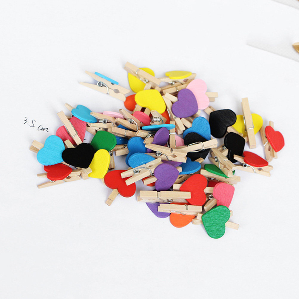 Craft Embellishment - 50개 미니 나무 옷핀, DIY 공예