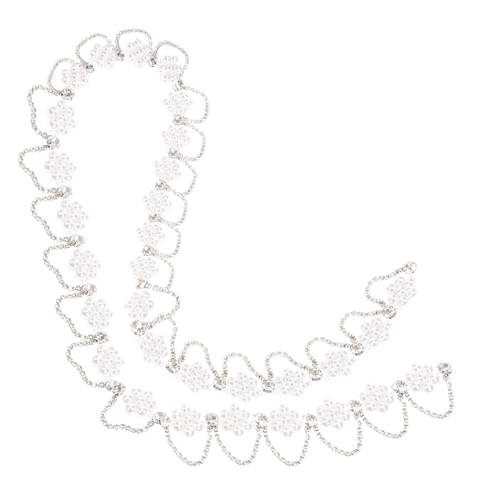 Craft Embellishment - 프리미엄 라인스톤 펄 체인 트림 -