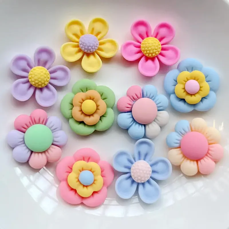 Craft Embellishment - 귀여운 꽃 나비 플랫 백 레진