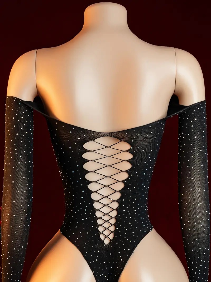 라인스톤 피쉬넷 홀로우 베이비돌 캣수트 에로틱 란제리  - Crystal Mesh Fabric 리뷰 및 가격