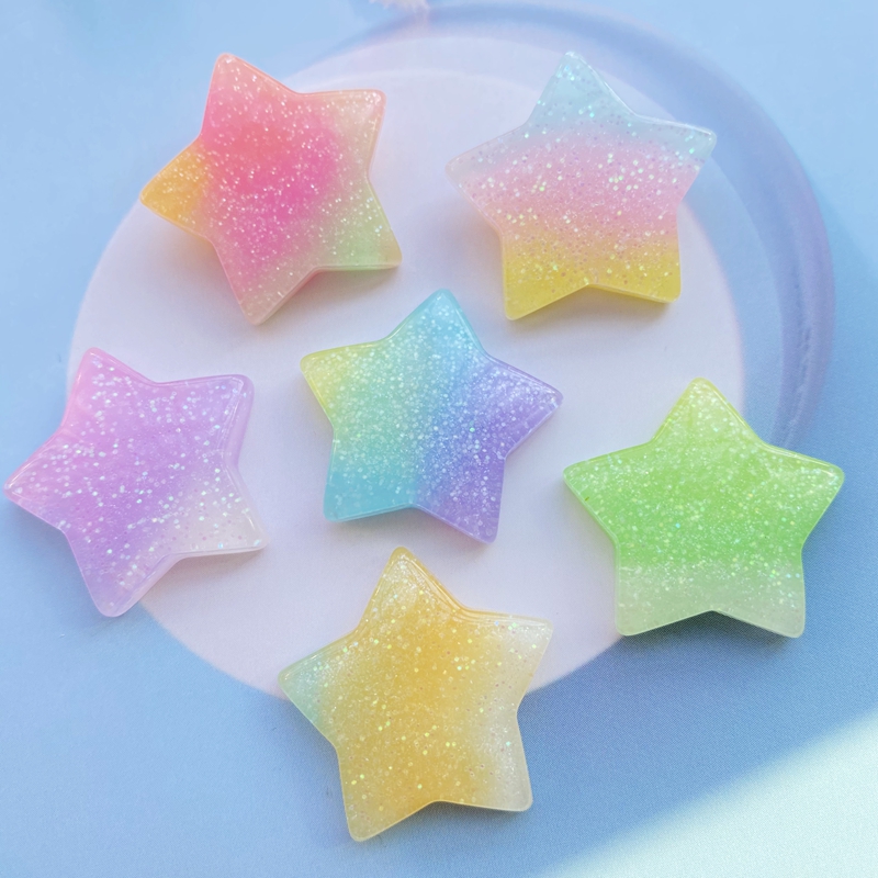 10Pcs Kawaii 귀여운 혼합 다채로운 별 플랫  - Craft Embellishment 리뷰 및 가격