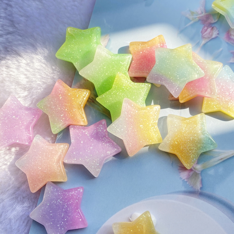 10Pcs Kawaii 귀여운 혼합 다채로운 별 플랫  - Craft Embellishment 리뷰 및 가격