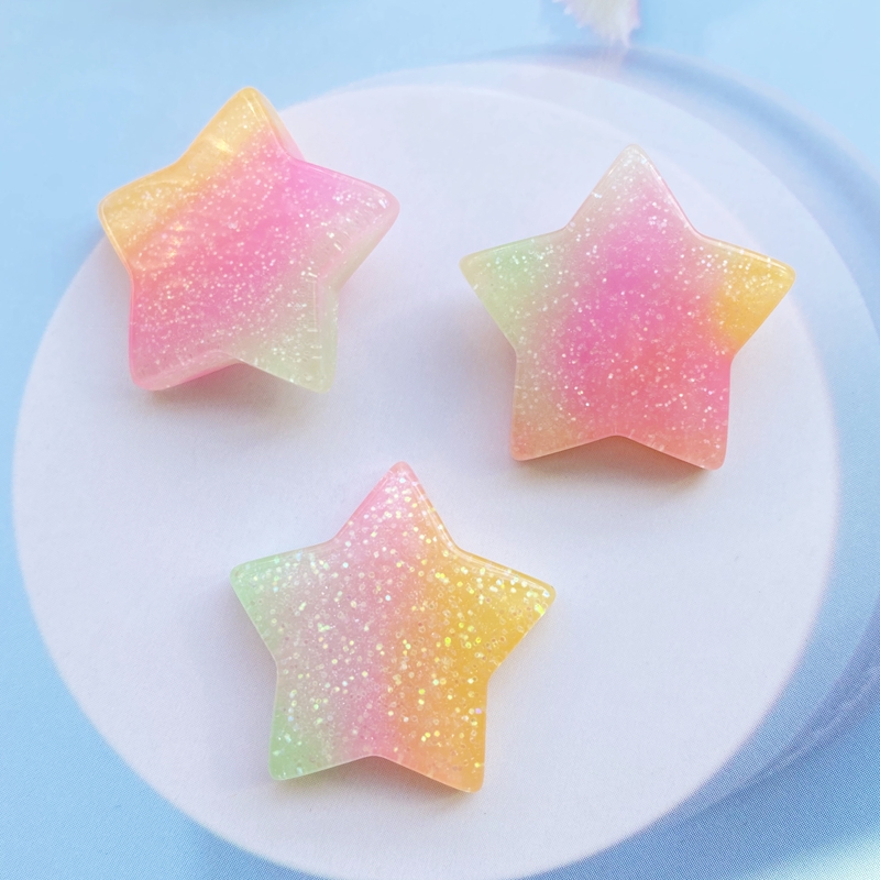 10Pcs Kawaii 귀여운 혼합 다채로운 별 플랫  - Craft Embellishment 리뷰 및 가격