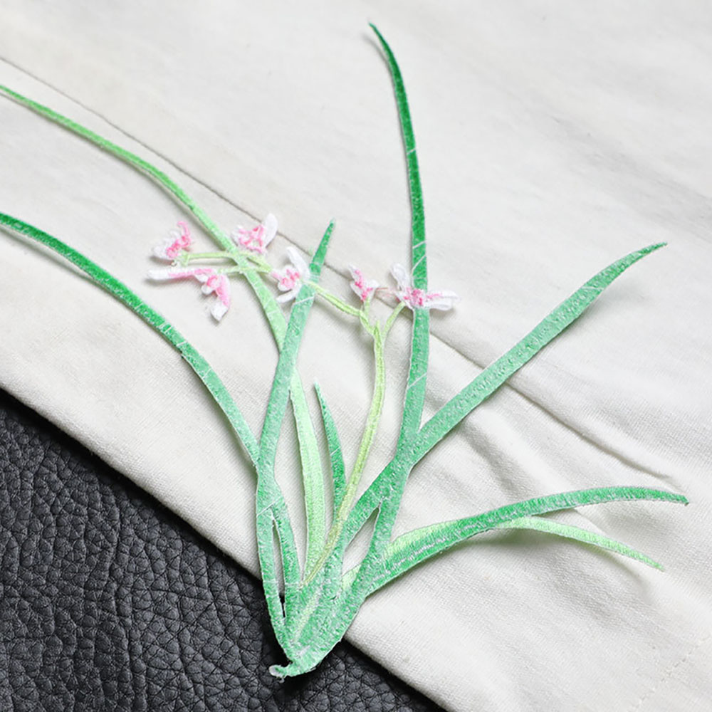 1 조각 20CM X 18CM 난초 수 놓은 의상 패치 - Applique Patch Flower 리뷰 및 가격