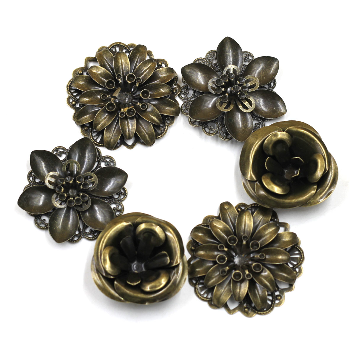 6Pcs Embellishments 조합 꽃 패턴 선조 - Craft Embellishment 리뷰 및 가격