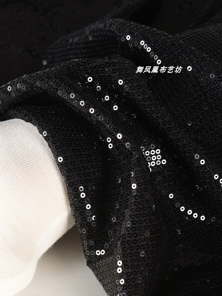 여성용 블랙 고탄성 스팽글 원단 원피스, 드레이프 느낌 - Crystal Mesh Fabric 리뷰 및 가격