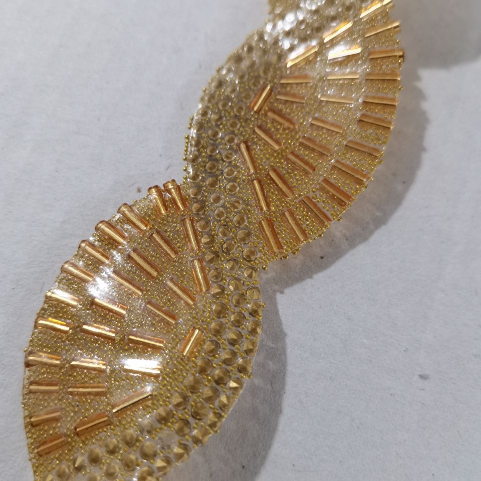1 야드 라인 석 씨앗 비즈 리본 반짝이 크리스탈 테이 - Craft Embellishment 리뷰 및 가격